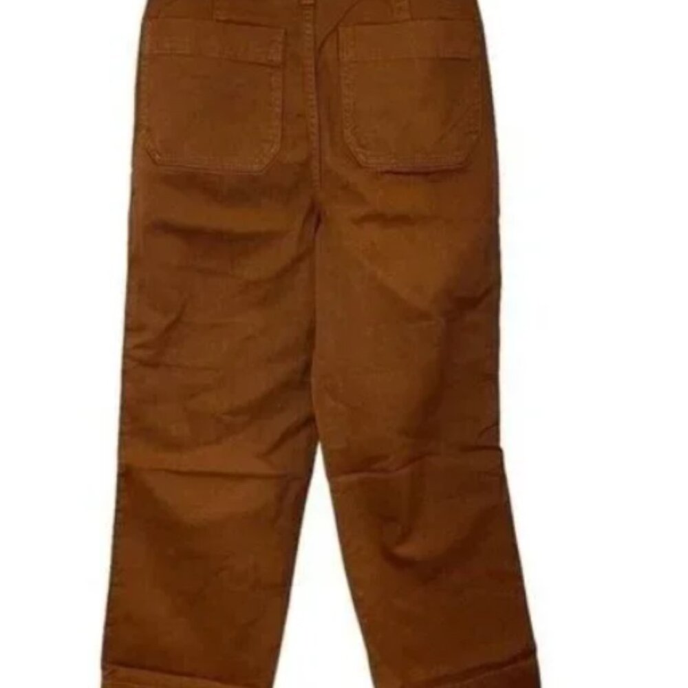 NWT Quince Organic Stretch Cotton Twill Wide-Leg Crop Pant Rust Brown Size 26 - Picture 6 of 8